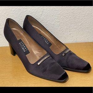 Stuart Weitzman Black Satin Heels 8.5